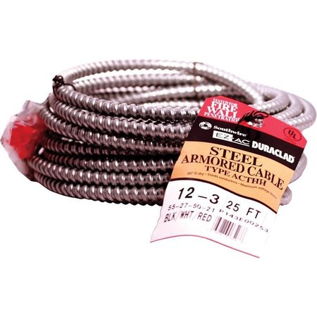 SOUTHWIRE Cable Armored Steel 12/3 25Ft 55275021